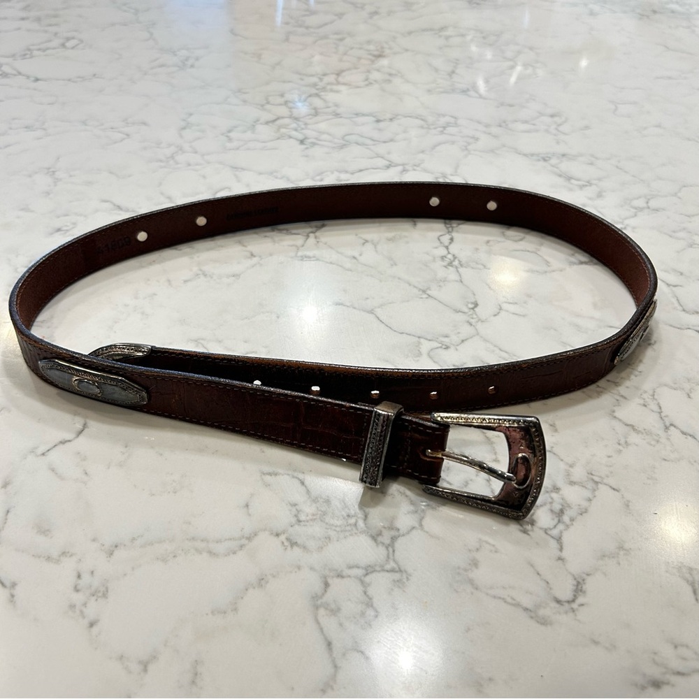 Brighton Brown Leather w/ Silver Detail Size Large Woman’s Belt